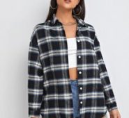 Plaid Button Through Blouse