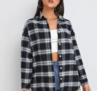 Plaid Button Through Blouse