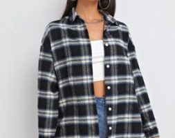 Plaid Button Through Blouse