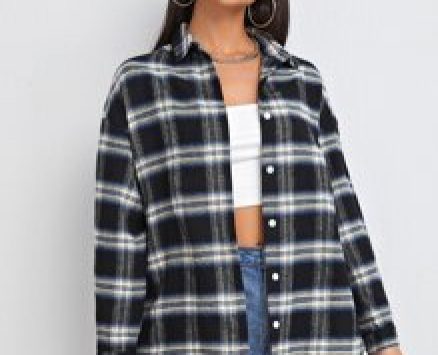 Plaid Button Through Blouse