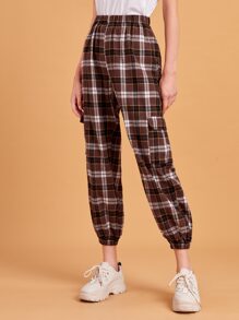 Plaid Cargo Joggers