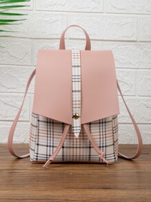 Plaid Flap Backpack