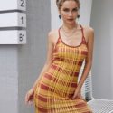 Plaid Halter Dress