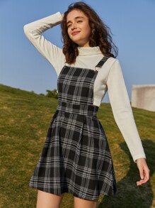 Plaid Pinafore Dress