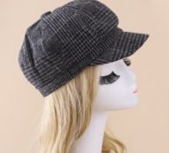 Plaid Print Baker Boy Cap