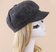 Plaid Print Baker Boy Cap