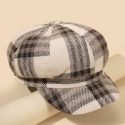 Plaid Print Baker Boy Cap