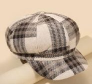 Plaid Print Baker Boy Cap