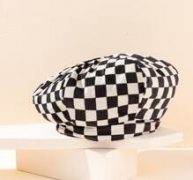 Plaid Print Beret