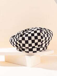 Plaid Print Beret