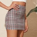 Plaid Print Bodycon Skirt