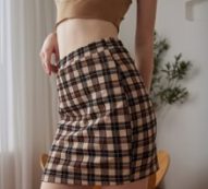 Plaid Print Bodycon Skirt