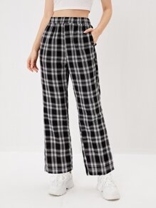 Plaid Print Pants