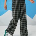 Plaid Straight Leg Pants