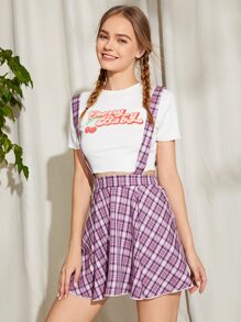 Plaid Straps Skirt