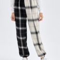 Plaid Two Tone Carrot Pants