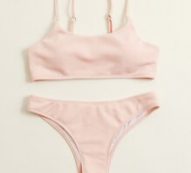 Plain Cami Bikini Swimsuit