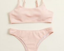 Plain Cami Bikini Swimsuit