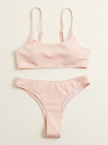 Plain Cami Bikini Swimsuit