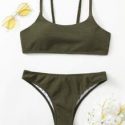 Plain Cami Bikini Swimsuit