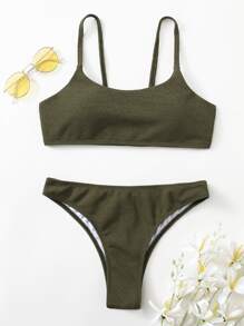 Plain Cami Bikini Swimsuit