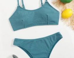 Plain Cami Bikini Swimsuit