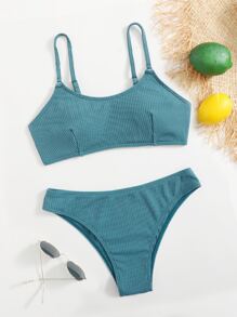 Plain Cami Bikini Swimsuit