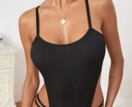 Plain Cut-out Teddy Bodysuit