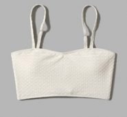 Plain Textured Lace Up Bikini Top