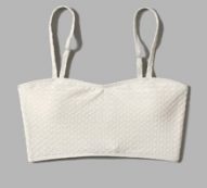 Plain Textured Lace Up Bikini Top