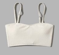 Plain Textured Lace Up Bikini Top