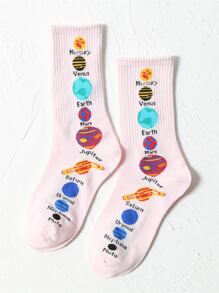 Planet Graphic Crew Socks