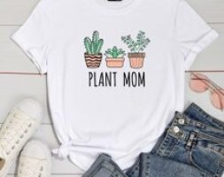 Plants And Letter Graphic Tee