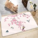 Plum Blossom & Bird Print Floor Mat