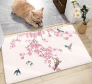 Plum Blossom & Bird Print Floor Mat