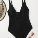 Plunge Knot One Piece Swimsuit