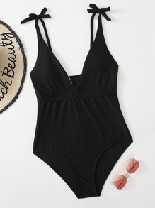 Plunge Knot One Piece Swimsuit