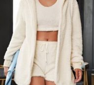 Plush Hooded Teddy Cardigan