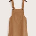 Pocket Front Corduroy Overall Dress