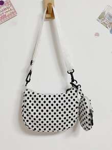 Polka Dot Graphic Shoulder Bag