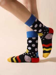 Polka Dot Print Crew Socks