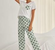 Polka Dot Tee & Pants Pajama Set