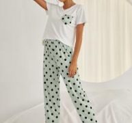 Polka Dot Tee & Pants Pajama Set