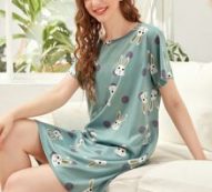 Polka Dot & Cartoon Rabbit Print Night Dress