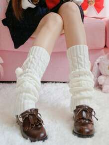 Pom Pom Decor Leg Warmer