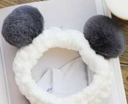 Pom Pom Decor Teddy Bear Ears Bath Headband