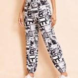 Pop Art Print High-Rise Joggers