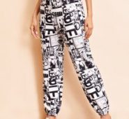 Pop Art Print High-Rise Joggers
