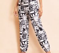 Pop Art Print High-Rise Joggers