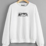 Pop Art and Slogan Graphic Drop Shoulder Pullover